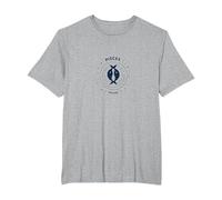 Pisces Season Zodiac Art - Celestial Fish Symbol T-Shirt, Men's Big and Tall, Heather Grey, 6X Tall