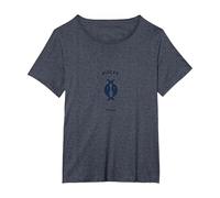 Pisces Season Zodiac Art - Celestial Fish Symbol T-Shirt, Women's Plus, Heather Blue, 1X