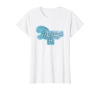 Pisces Sign Horoscope Teal Blue Astrology Graphic Zodiac Value Graphic T-Shirt, Women, White, XL