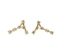 Pisces Star Sign Constellation Astrology Tiny Earrings Harfi Gold One Size