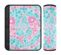 Pisces Style Blue Pink seat Belt Strap Cover,Release Stress to Your Neck and Shoulders,seat Belt Cover pad for SUV Auto Van Protector para cinturón de carro 2 Pack