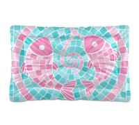 Pisces Style Blue Pink Washable Dog Beds Crate Pad Non-Slip Soft Comfortable Dog Crate Mat for Medium/Large Dogs 36" x 24"