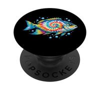 Pisces The Fish Lover, Tie Dye Fish Multicolor Funny Pisces PopSockets Adhesive PopGrip
