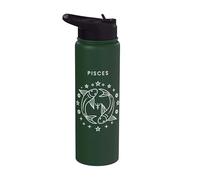 Pisces The Fish - Minimalist Zodiac Graphic Stainless Steel Insulated Water Bottle