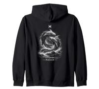 Pisces the Twin Fish and Zodiac Tides Zip Hoodie
