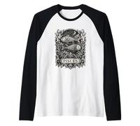 Pisces Vintage Engraving Graphic Raglan Baseball Tee