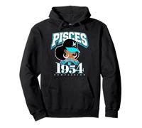 Pisces Zodiac 1954 Afro B-Day Queen Pullover Hoodie