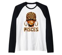 Pisces Zodiac Black Queen Afro Melanin Astrology Sign Raglan Baseball Tee