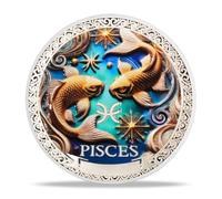 Pisces Zodiac Challenge Coin | Astrological Sign & Symbol Medallion | Pisces Horoscope Token | Commemorative Gifts for Collectors, Astrology Enthusiasts, and Zodiac Lovers
