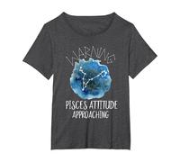 Pisces Zodiac Constellation Aesthetic Pisces Stuff for Women T-Shirt, Women's Plus, Dark Heather Grey, 6X