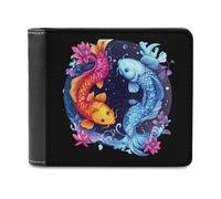 Pisces Zodiac Constellation Bifold Wallet PU Leather Pocket Wallet Slim Purse for Women Men Gifts