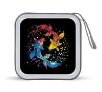 Pisces Zodiac Constellation CD Case Holder Portable 40 Capacity DVD Wallet Storage Organizer for Car Travel