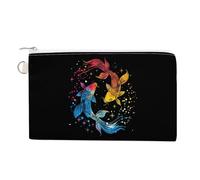 Pisces Zodiac Constellation Coin Purse Fashion Canvas Pouch Portable Wallet Makeup Bag for Men Women