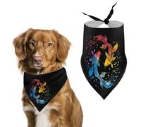 Pisces Zodiac Constellation Dog Bandana Adjustable Pet Scarf Bib Cute Triangle Handkerchief for Dogs Cats Gifts