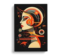 Pisces Zodiac Constructivism Canvas Print for Living Room Bedroom Home Office Décor, Wall Art Picture Ready to Hang, 30x20 Inch (76x50 cm)
