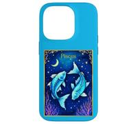 Pisces Zodiac Fish Swimming in Cosmic Waters Case for iPhone 14 Pro
