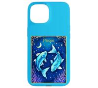 Pisces Zodiac Fish Swimming in Cosmic Waters Case for iPhone 15