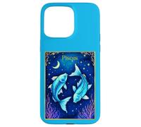 Pisces Zodiac Fish Swimming in Cosmic Waters Case for iPhone 15 Pro Max