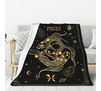 Pisces Zodiac Gifts for Women Moon Constellation Throw Blanket 60"X50" Astrology Decor Witchy Pisces Birthday Gifts Gothic Soft Blanket.