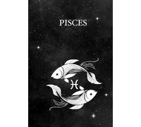 Pisces Zodiac Journal - Dotted Notebook | Black and White Cover | 6x9 in Hardcover