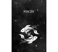 Pisces Zodiac Journal - Dotted Notebook | Black and White Cover | 6x9 in Softcover
