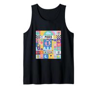Pisces Zodiac Sign Bauhaus Style - Modern Astrology Art Tank Top