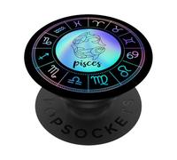 Pisces Zodiac-Sign Gradient February-March Birthday Gift PopSockets PopGrip: Swappable Grip for Phones & Tablets PopSockets Adhesive PopGrip