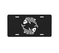 Pisces Zodiac Symbol License Plate 6" X 12" Vanity Auto Car Tag for Decoration Front Aluminum Metal for Car, Truck Or SUV