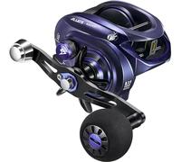 Piscifun Alijoz 400 Baitcaster Fishing Reel, 35Lbs Max Drag Aluminum Alloy Frame Baitcasting Reel, 8.1:1 Gear Ratio Freshwater & Saltwater Low Profile Casting Reel for Musky, Blue-Violet Right Handle