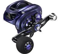 Piscifun Alijoz 400 Baitcaster Fishing Reel, 35Lbs Max Drag Aluminum Alloy Frame Baitcasting Reel, 8.1:1 Gear Ratio Freshwater and Saltwater Low Profile Casting Reel for Musky, Blue-Violet Left Handle