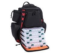 Piscifun Fishing Tackle Backpack with 4 Tackle Boxes & Waterproof Protective Rain Cover, Large Storage Water-Resistant Fishing Tackle Bag with Bottle Holder for Fishing, Camping, Hiking (Black)