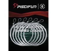 Piscifun Fly Fishing Leader with Pre Tied Loop Tapered Fly Line Nylon Clear 6 Pack 2.5m 2.7m 3.6m 0x1x2x3x4x5x6x7x