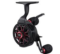 Piscifun ICX Carbon Ice Fishing Reel, Structure Upgrade Magnetic Drop System Inline Ice Fishing Reel, Free-Spool Bidirectional Lever, 3.2:1 High Speed, CNC-Machined Ice Reel, Red Left Handed