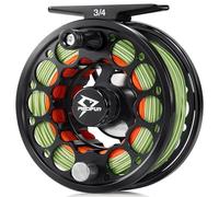 Piscifun Sword Fly Fishing Reel with Line, Pre-Loaded CNC-Machined Aluminum Alloy Fly Reel, Light Weight and Corrosion Resistance Design, 3/4wt Black