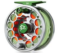 Piscifun Sword Fly Fishing Reel with Line, Pre-loaded CNC Machined Aluminum Alloy, Light Weight and Corrosion Resistant Design, 3/4W Gunmetal