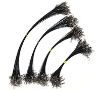 PISCORUSH 50pcs Fishing Wire Leaders Nylon-Coated Fishing Line Trace Lure Leaders with Swivels and Snaps Stainless Steel Fishing Tackle Leaders Tackle