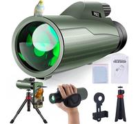 PISEZ 12x56 Monocular Telescope for Adults High Powered with Smartphone Holder & Tripod BAK4 Prism & FMC Lens with Hand Strap Monoculars for Hunting Bird Watching Hiking Wildlife Travel