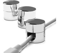 Pisheng 3Pcs Cable Anchors for Desk Organization, Premium Aluminum Cord Organizers, Silver, 1.8 cm x 1.6 cm