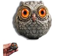 Pisheng Lucky Owl Guardian-The Wise Watcher of The Felt, Realistic Owl Animal Figurines, Lucky Mini Owl Statue for Poker Enthusiasts, Mini Owl Statue Home Decor, Energy Lucky Decor (Red)