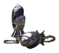 Pisheng Shark Rocket Bomb Skull Keychain, Funny Engraving Keychain (Shark Rocket Bomb)
