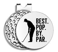 Pishovi Best Dad by Par Funny Golf Ball Markers, Men's Golf Accessories, Birthday Retirement Golf Gifts for Dad, Husband, Grandpa, Golf Lover