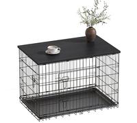 Piskyet Dog Crate Topper Wood Countertop for 48 42 36 30 24 inch Dog Cage, Dog Crate Cover,Dog Kennel Topper(Crate Not Include) (Black, for 36 Inch Crate)