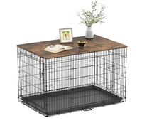 Piskyet Dog Crate Topper Wood for 48 42 36 30 24 inch Dog Cage, Dog Crate Cover,Dog Kennel Topper, 30" Rustic Brown(Crate Not Include)