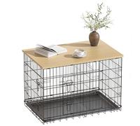 Piskyet Dog Crate Topper Wood Countertop for 48 42 36 30 24 inch Dog Cage, Dog Crate Cover,Dog Kennel Topper(Crate Not Include) (Natural Wood Color, for 36 Inch Crate)