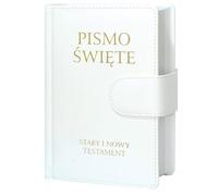 Pismo Swiete Stary i Nowy Testament B5 biale skoropodobne z zapieciem na magnes