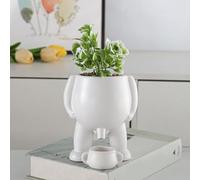 Piss Pot Planter Novelty Peeing Planter Pot 2024 New Peeing Funny Vase Planter Succulent Home Garden Decor Funny Gift Idea for Plant Lover (White)