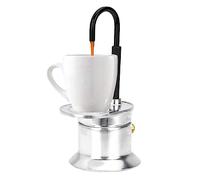 Pissente 1-Cup Aluminum Alloy Moka Pot, Stovetop Espresso Maker with Spout 50ML Single Tube Italian Stovetop Coffee Maker for Travel Outdoor Coffee Enthusiasts, 90 Seconds to Complete
