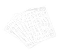 Pissente 10Pcs Erasing Shield, Multipurpose Engineering Drawing Template Ruler with Various Shape Slots for Design Drafting and Line Correction (Transparent)