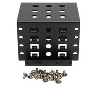 Pissente 2.5in Hard Drive Rack, hard drie rack 2.5in HDD Mounting Bracket 2.5in SSD Cage Aluminium Alloy Hollow Design, 2.5 ssd mounting bracket for 2.5in IDE HDD SSD with 20 Screws Included (Black)