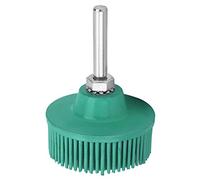 Pissente 2 Inch Emery Rubber Bristle Disc Polishing Brush, Grinding Wheel with 1/4 Inch Shank for Metal Fine Finishing Cleaning Removal (Green)